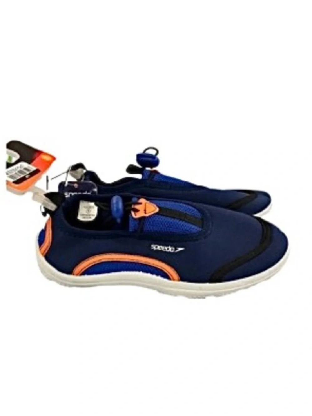 🆕- Speedo Boys Speedo Surfwalker Water Shoe Navy and Orange Slip-On. Size: 13-1